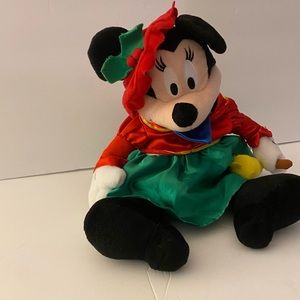 Disney Store Christmas Carol Minnie Mouse Animated Plush